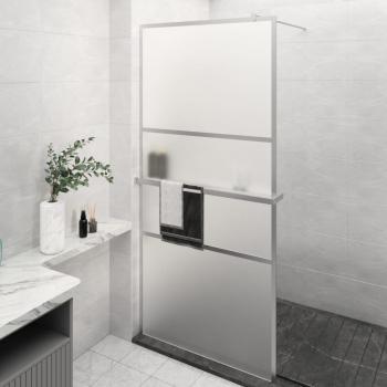 Shower Wall for Walk-ins with Shelf, Chrome, by Vidaxl (80x195 cm), ESG Glass & Aluminium