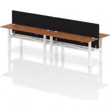 1800x600mm Height Adjustable Air Back-to-Back Bench Desk with Shelves