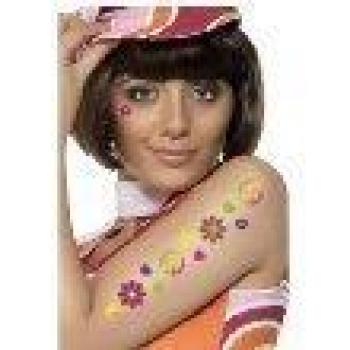 Wilde Farben: 6‑Motiv‑Klebe‑Tattoos – 1 Blatt