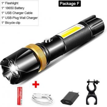 UltraBright 18650 Linterna Cob para Rutas de Camping
