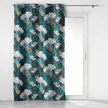Rideau Œillets Bleu Osaka – 135 × 260 cm – Microfibre pure