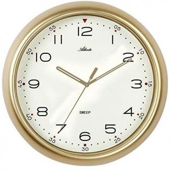 Tickfreie Goldwanduhr – Atlanta 25 cm, analog