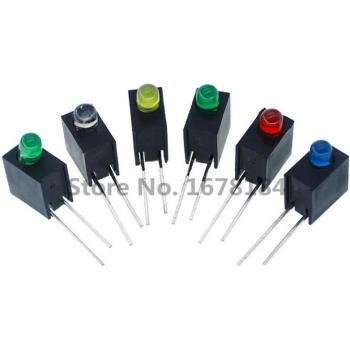 100PCS 3mm LED Holder with 90 Degree Curved Legs in Black and Color Options
