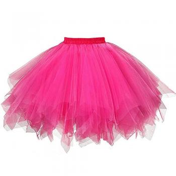 Falda de Baile Tutu de Alta Calidad en Rosa Caliente