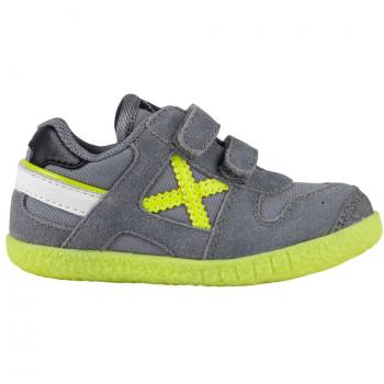 Zapatilla Gris para Niño Munich Goal 1621 – Modelo 22