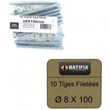 BATIFIX M8 8 x 100 mm Barre filettate Confezione da 10