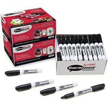 Show-me Teacher Drywipe Marker Black Pack of 50 STM50 EG60280