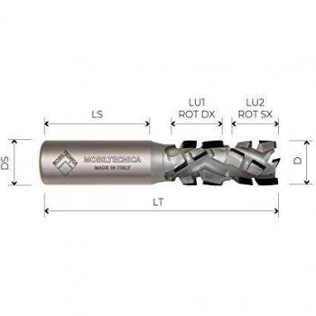 Fresa Helicoidal Doble Rotación De Diamante Z2+2