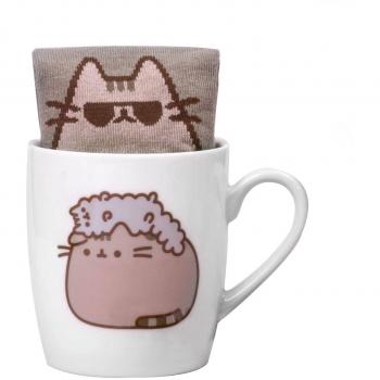 Thumbs Up Calzino in Tazza con Pusheen e Stormy, Ceramica, Colore: Bianco, Misure: 12 x 9.5 x 8.5 cm