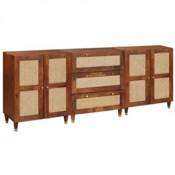 Pack buffet en bois de manguier – 3 unités – Marron – 180 cm × 33 cm × 75 cm