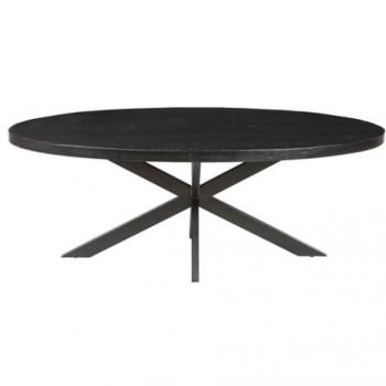 Table Bourgia Ovale, bois massif Mangolia Noir – 8 places