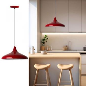 Suspension E27 Ø35 cm en Métal Rouge