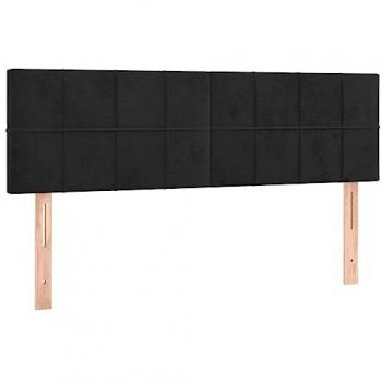 VidaXL Kopfteil Samt Schwarz mit LED 144x5x78/88 cm