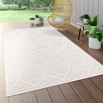 Stilvoller Rundteppich für Garten und Balkon, Wetterfest, 160 cm