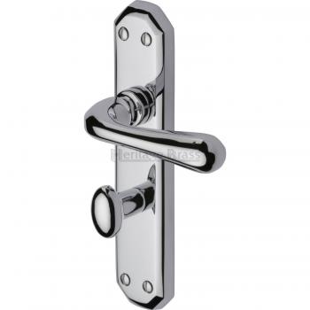 Charlbury Bathroom Door Handle Set (Polished Chrome)