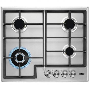 Zanussi 60cm Stainless Steel Gas Hob, 4 Burner Set