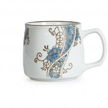 Handmade Porcelain Coffee Mug by Chinzee in Gift Box, Featuring Lace Pattern (250ml/8.8oz), Ideal Present for Birthday