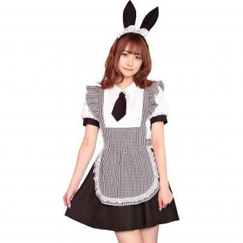 Graffiti Style Black Rabbit Maid Costuming Set