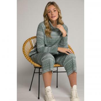 Maglia Donna Verde 64/66 Ulla Popken Cuciture Laterali Aperte