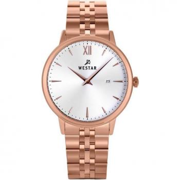 Westar Profile Quarz Herrenuhr mit Edelstahl und weißem Zifferblatt 50215PPN601
