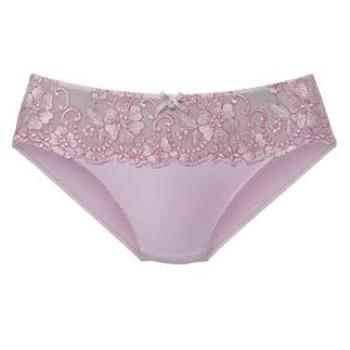 Lascana Damen-Bikinislip in Pink Rose, 48/50 – figurbetont mit floraler Spitze