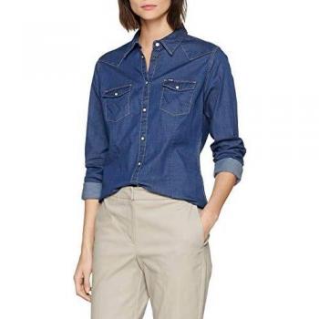 Blusa Slim Western para Mujer Wrangler, Color Azul (Dark Stone Vz2)