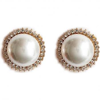 Les Trésors De Lily Sissi Clip Earrings – 17 mm White Gold