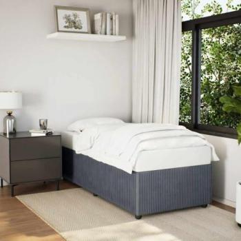 Dark Grey Single Velvet Bed Frame without Mattress