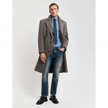 Camisa Gant Regular Fit Rayas Azul Popelina para Hombre