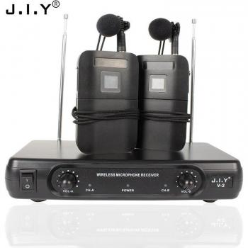 JIYV2 Collar de Micrófono, Inalámbrico, Bluetooth, Conexión para Dos Ordenadores