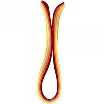 Bandes de quilling, L: 78 cm, L: 5 mm, 120 gr, orange, rose, rouge, jaune, 100 pièces, 1 Pq