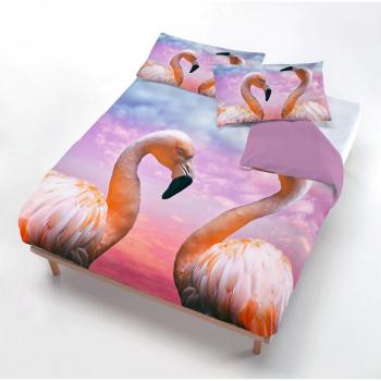 Set Copripiumino Flamingo Matrimonio con Federe Microfibra