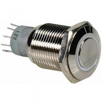 Interruptor pulsador Velleman 1NO/1NC con ojo metálico blanco