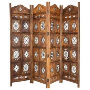 Biombo de Madera WANDERLUST Marrón 50x4x2.5 cm – Diseño Hecho a Mano