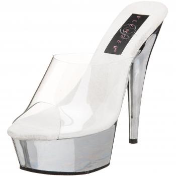 Pleaser Delight 601 – Damen-Sandal in Chrom