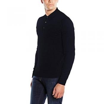 John Smedley Herren Pullover blau Merinowolle S – unifarben