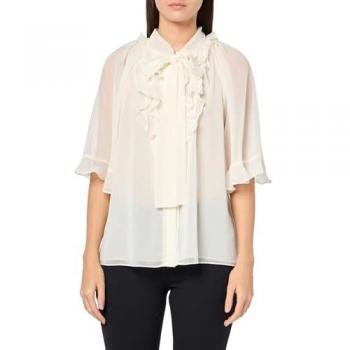 Kobi Halperin Monaco Ruffle Blouse (Ivory) – XS