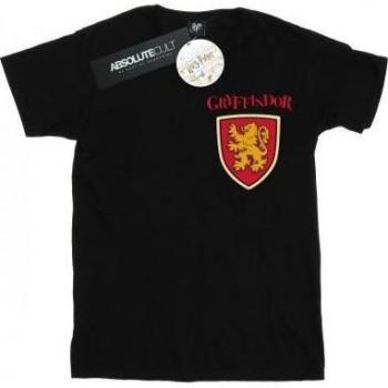 Harry Potter Girls Gryffindor Lion Faux Pocket Cotton T-Shirt 12-13 black