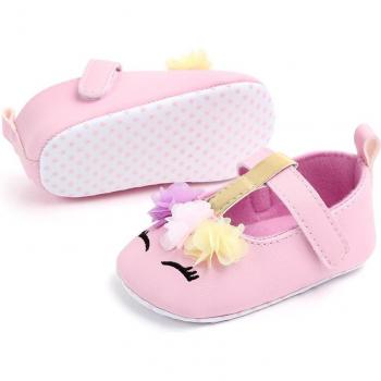 Toddler Baby Girls Flower Unicorn Soft Sole Shoes