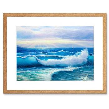 Seabreak Radiance 9x7 Beige-Framed Canvas