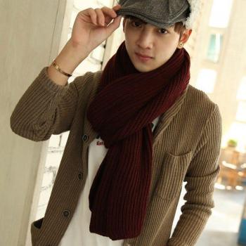 Men's Winter Scarves in Black, Navy, Grey Acrylic
