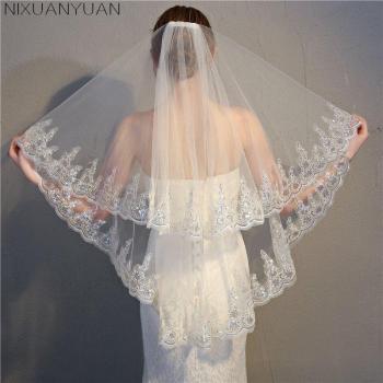 NIXUANYUAN Cost-Effective Short Tulle Wedding Veil for Brides