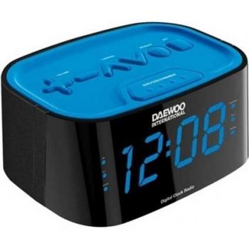 Daewoo DCR-45BL Radio Digitale Orologio Nera, Blu