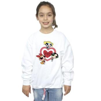 Powerpuff Girls Two-Heart Sweatshirt for Kids, 9 Years Old, White