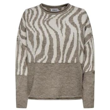 ONLY O-NECK NOOS KNT Animal Print Pullover (Zebra Muster, Rundhals)