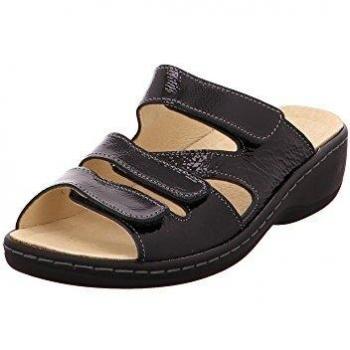 Longo Damen Pantoffeln 1006397 Glattleder Schwarz Größe 37