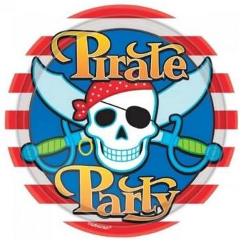 Amscan Piraten Einwegteller (8er Pack) Schwarz