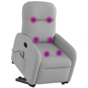 Fauteuil de massage inclinable en tissu gris nuage