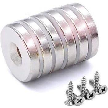 Permanent Rare Earth Magnets with Countersunk Hole