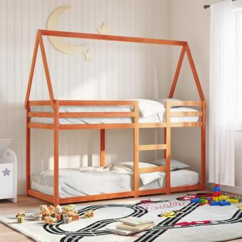 Wax Brown Bunk Bed without Mattress 90x190 cm Single Solid Wood Pine